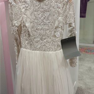 ASOS White Floral Sequins Bridal Dress